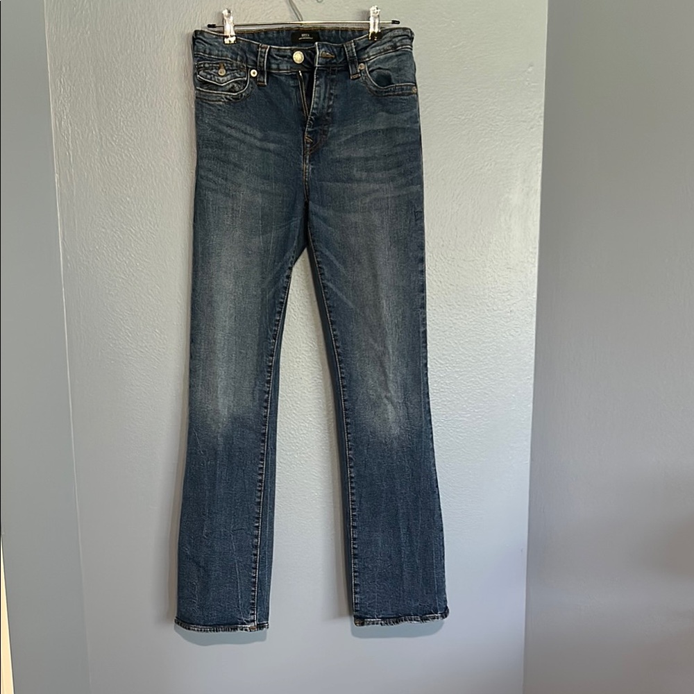 True Religion Blue Boot Cut Jeans with Vintage Look